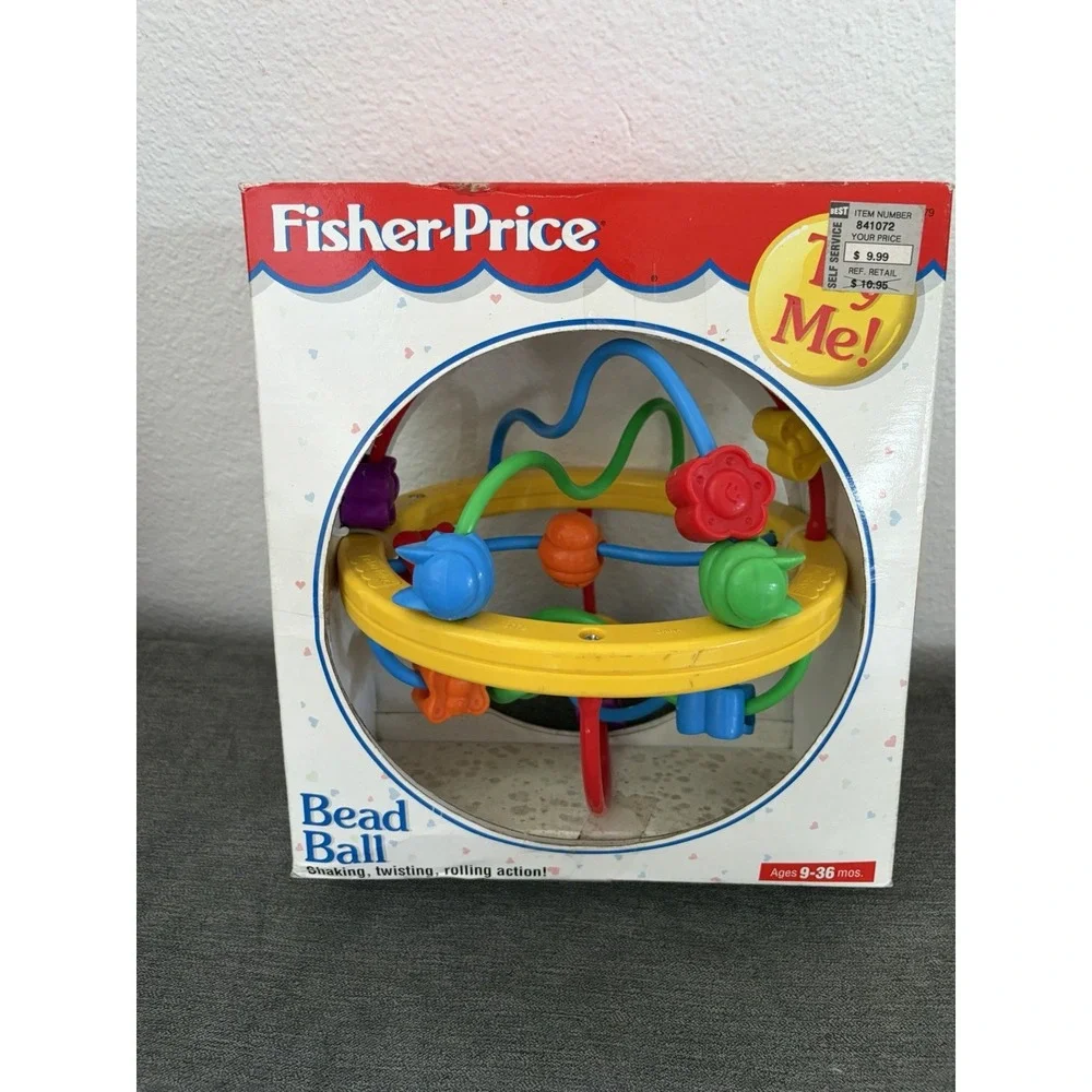 Rare 1995 Fisher Price Bead Ball Maze Baby Toy Colorful Butterfly Developmental